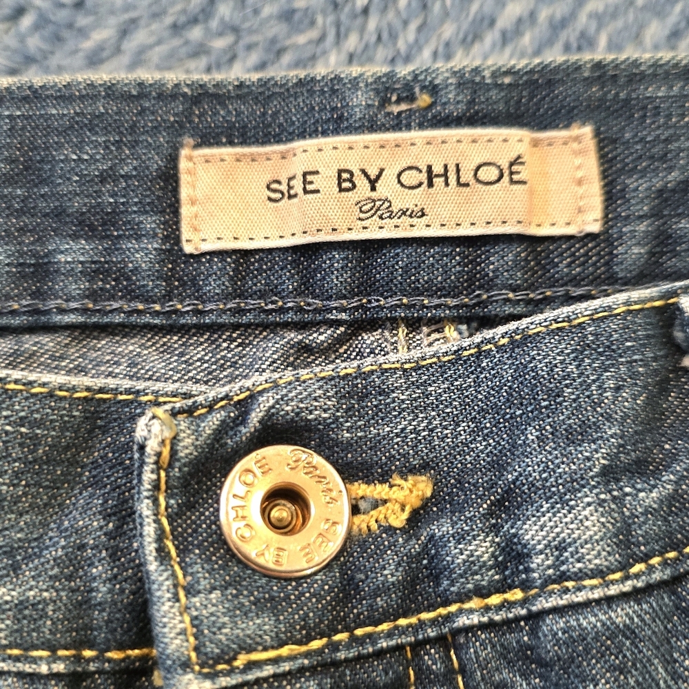 See By Chloe RARE Vintage Flare Jeans Embroidered w/ Dice- NWOT - Picture 9 of 16